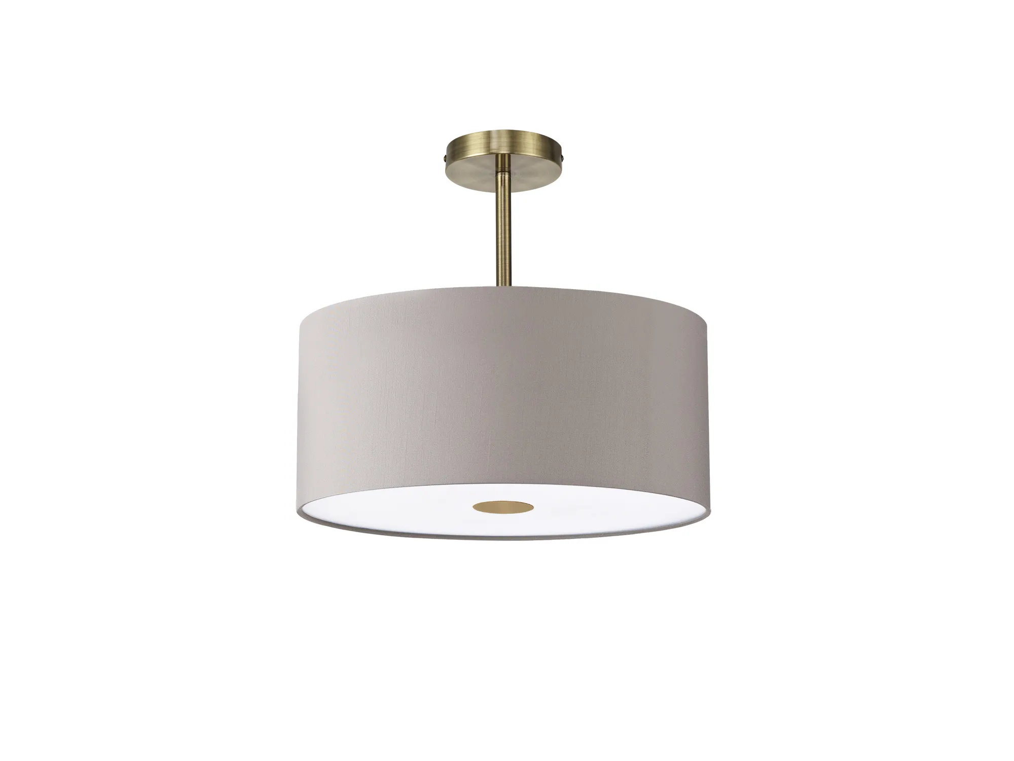 Baymont 40cm Semi Flush Flush 5 Light Antique Brass, Grey, Frosted Diffuser DK0502  Deco Baymont AB GR